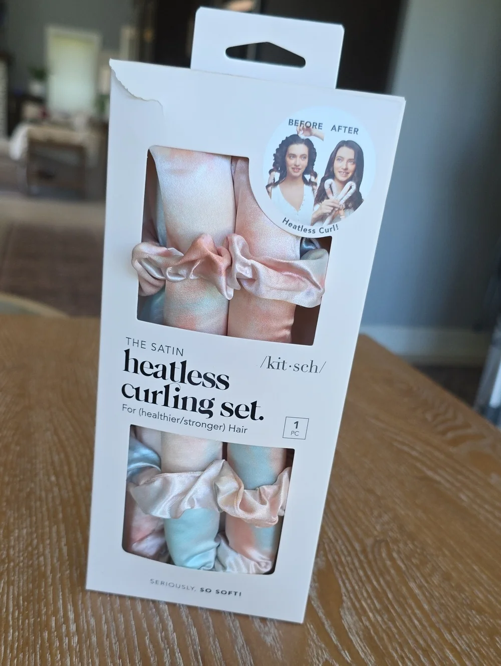 Kitsch Satin Heatless Curling Set - Pastel Marble